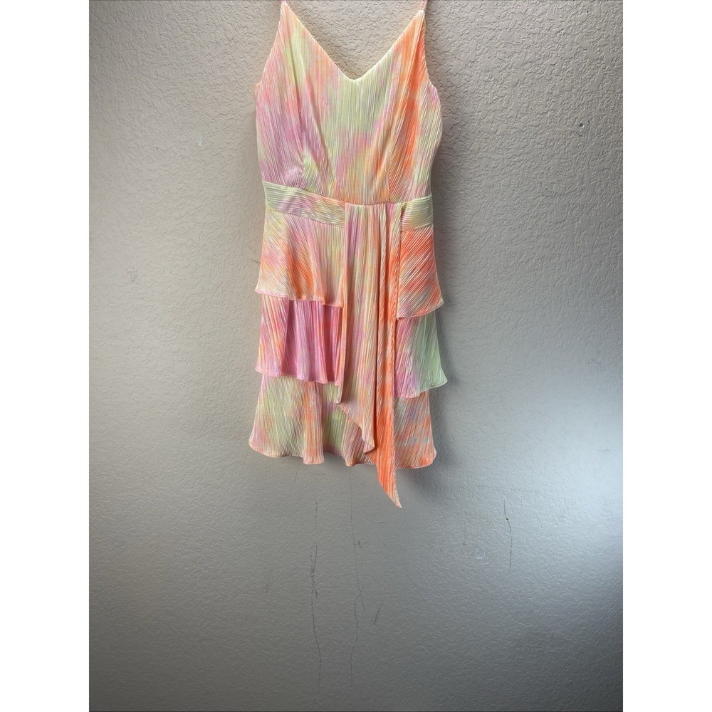 ONE by 4SI3NNA Rainbow Ruffle Tiered Dress Size M